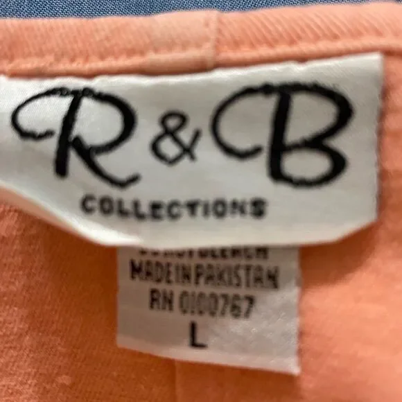 Vintage House dress - Peach Salmon colored Size Large - Picture 2 of 7